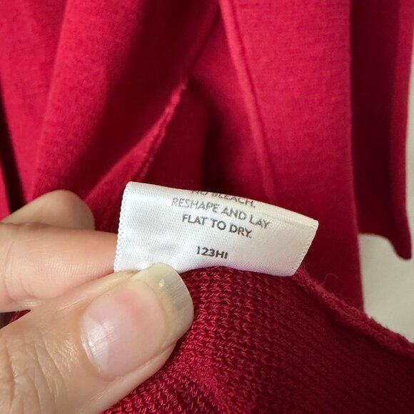 NEW Eileen Fisher Red Wool Open Front Cardigan Size M - Picture 6 of 6